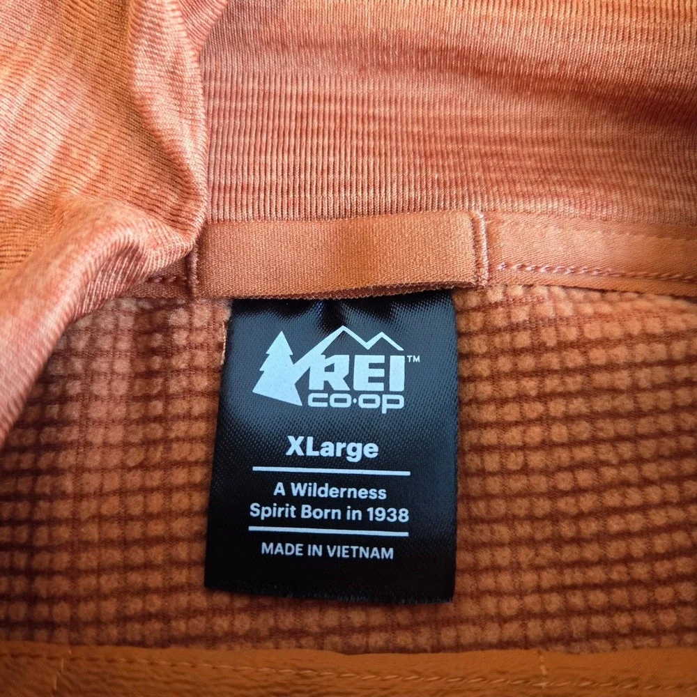 REI Co-op Quarter Zip Pullover Long Sleeve Shirt Mens XLarge Orange - Picture 2 of 5